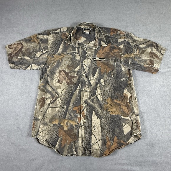 Winchester Shirt Medium Brown Camo Supreme Realtree Hardwoods Hunting Button Up - Picture 1 of 6